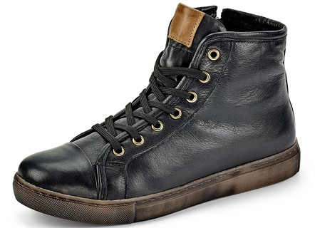Andrea Conti Schnür-Stiefelette aus weichem Rind-Nappaleder