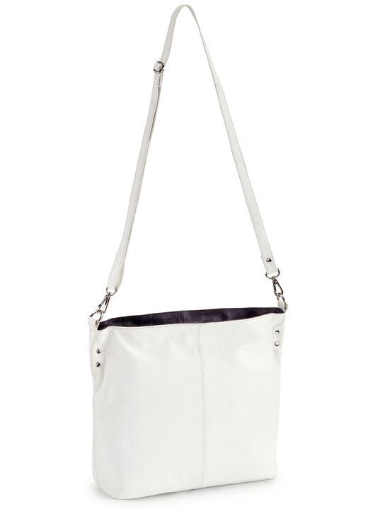Taschen - Laurina Tasche aus weichem Vollrind-Nappaleder, in Farbe WEISS-SCHWARZ Ansicht 1