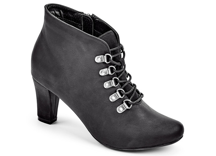 - Schnür-Stiefelette im Vintage-Stil, in Größe 035 bis 041, in Farbe SCHWARZ