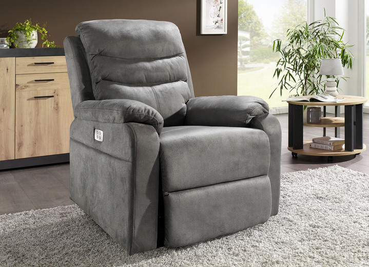 TV- & Relaxsessel - Elektrisch verstellbarer TV-Sessel mit Motor und Aufstehhilfe, in Farbe DUNKELGRAU Ansicht 1