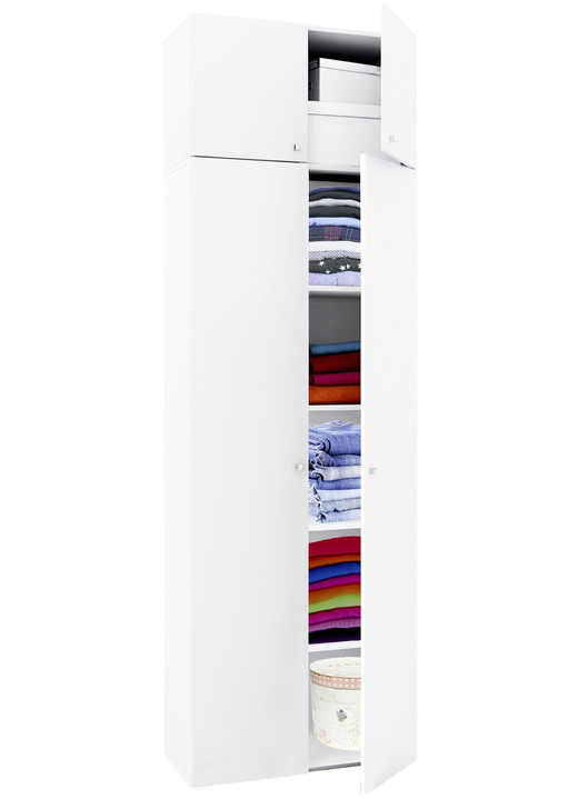 Regale & Schränke - Möbel-Serie mit individuell einsetzbaren Elementen, in Farbe WEISS, in Ausführung Schrankaufsatz Ansicht 1