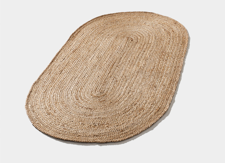 Modern - Handgeflochtene Teppiche aus 100% Jute, in Größe 118 (Brücke, 90x160 cm) bis 314 (Brücke, oval, 120x180 cm), in Farbe BEIGE Ansicht 1