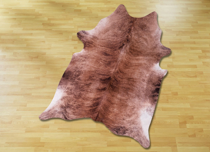 Klassisch - Fellvorleger mit Veloursleder-Rückseite, in Farbe BEIGE