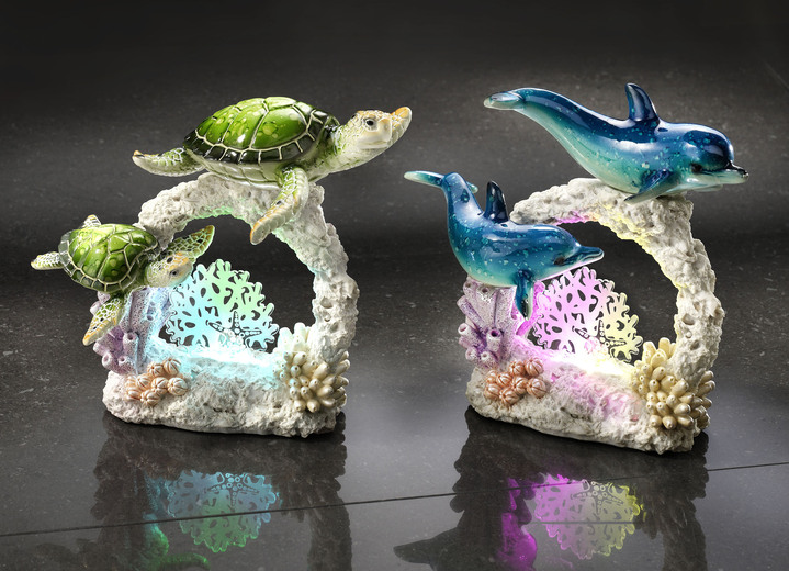 Accessoires - LED beleuchtete Szenen mit Korallen und Meerestieren, in Farbe BEIGE, in Ausführung Szene Delfine