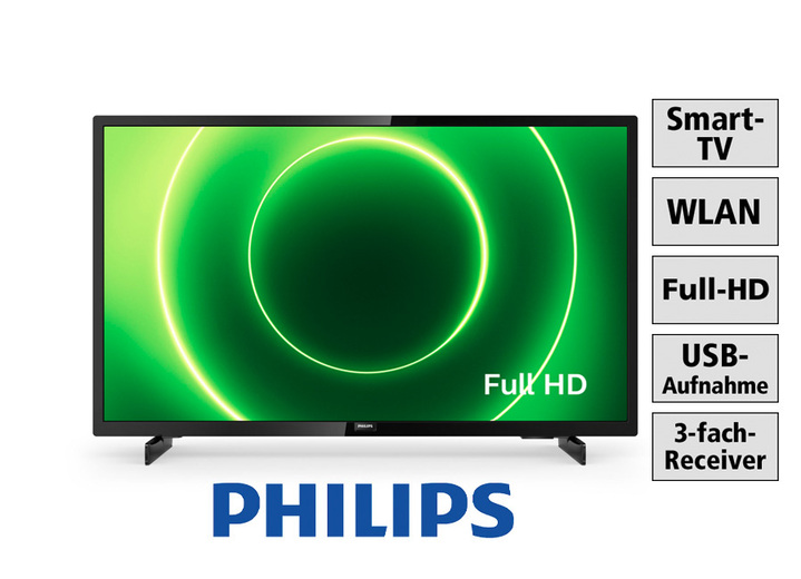 Fernseher - Philips Full-HD-LED-Fernseher in verschiedenen Größen, in Farbe SCHWARZ Ansicht 1