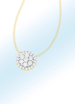Edler Anhänger in Bicolor mit 25 Brillanten