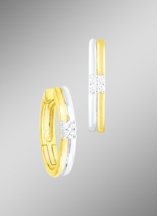 Zeitlose Creolen in Bicolor mit Brillianten