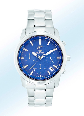 ETT-Solar-Herrenuhr mit Edelstahlgehäuse und Edelstahlband