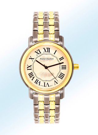 Pierre Chaubert Funk-Herrenuhr mit Edelstahlgehäuse und Edelstahlband