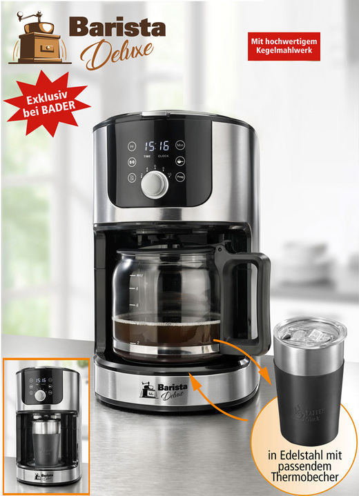 - Aroma-Kaffeemaschine mit Thermobecher aus Edelstahl , in Farbe EDELSTAHL Ansicht 1
