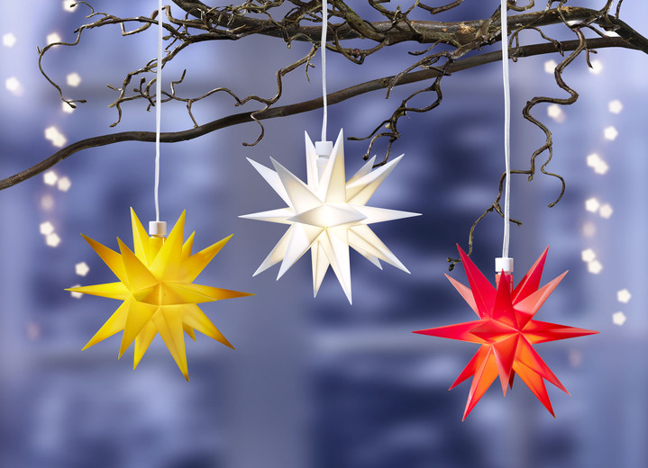 Weihnachtliche Dekorationen - Beleuchteter Stern, batteriebetrieben, aus dem Hause Sterntaler, in Farbe ROT, in Ausführung Mini-Stern