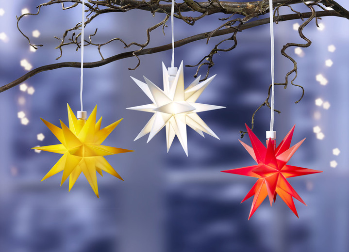 Weihnachtliche Dekorationen - Beleuchteter Stern, batteriebetrieben, mit Timerfunktion, in Farbe WEISS Ansicht 1