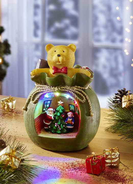 Weihnachtliche Dekorationen - Spieluhr mit 4 bunten LEDs, in Farbe BUNT