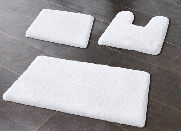 Heimtextilien - Vorleger mit rutschhemmender Rückseite, in Größe 100 (Teppich, 50/ 80 cm) bis 109 (Hänge-WC-Vorleger, 60/ 50 cm), in Farbe WEISS Ansicht 1