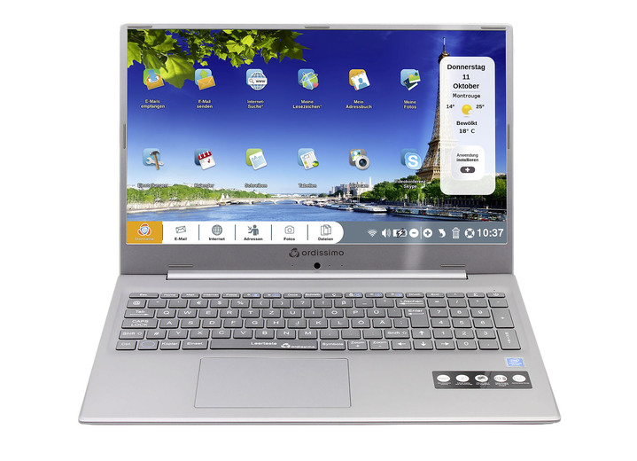 Computer & Elektronik - Ordissimo Notebook mit leicht bedienbarem Betriebssystem, in Farbe SILBER, in Ausführung Ordissimo Laura 2 Notebook 17,3'' Ansicht 1