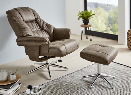 Verstellbarer Relax-Sessel mit Hocker