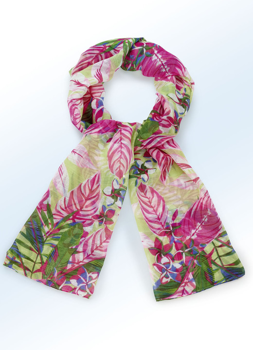 Tücher & Schals - Schal mit Floraldessin, in Farbe LINDGRÜN-BUNT Ansicht 1
