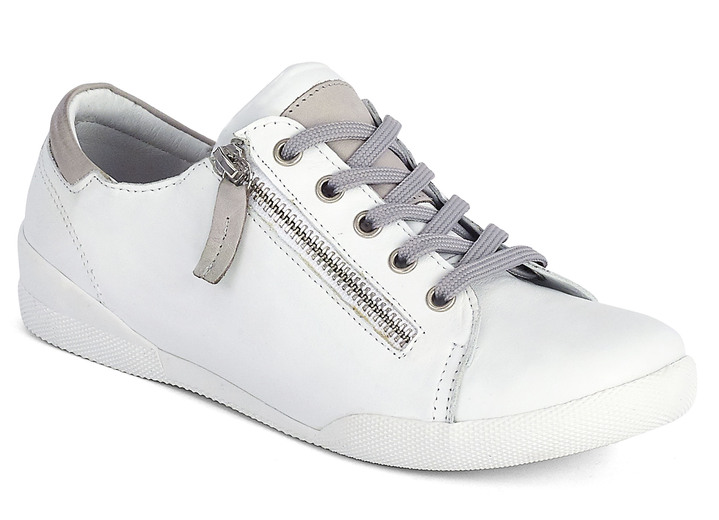 - Schnürschuh mit modernen EInsätzen, in Größe 036 bis 042, in Farbe WEISS Ansicht 1