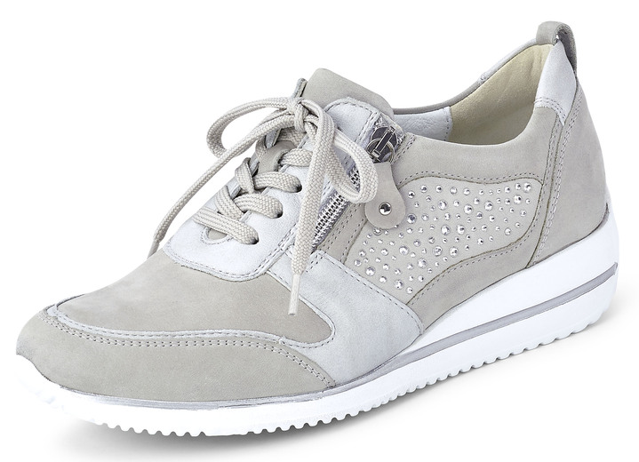 Komfortschuhe - Waldläufer Schnürschuh aus Rind-Nubukleder, in Größe 3 1/2 bis 8, in Farbe PASTELLGRAU Ansicht 1