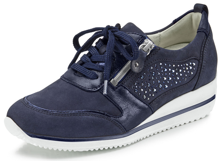 Komfortschuhe - Waldläufer, bequeme Damen-Schnürschuhe, Weite H, mit herausnehmbarem Fußbett, in Größe 3 1/2 bis 8, in Farbe MARINE Ansicht 1