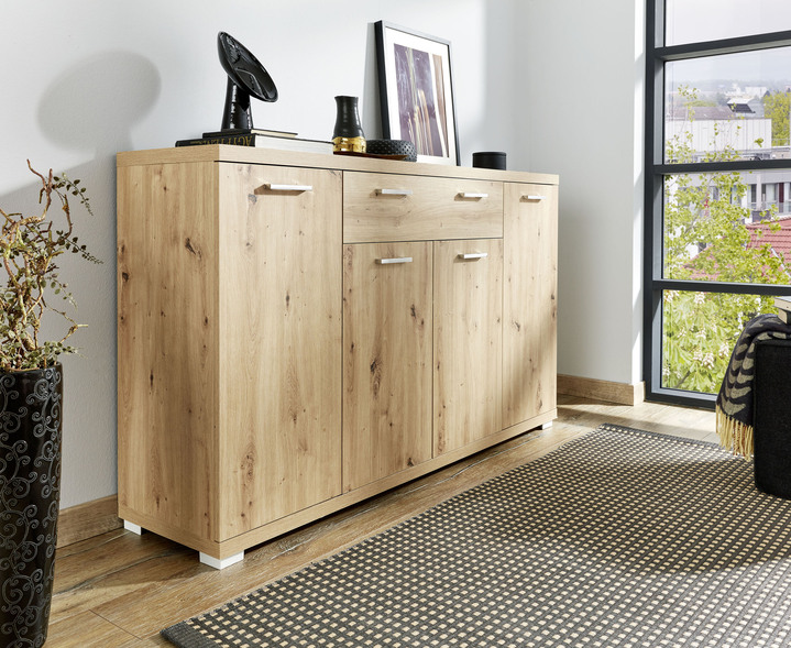 Sideboards & Kommoden - Elegante und moderne Kommoden-Serie, in Farbe WEIß-AR.EICHE, in Ausführung Kommode, 2-türig Ansicht 1