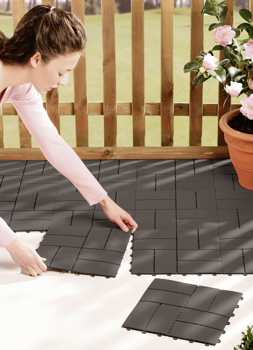 Gartenpflege - Terrassenplatten-Set, 12-teilig, in Farbe ANTHRAZIT Ansicht 1
