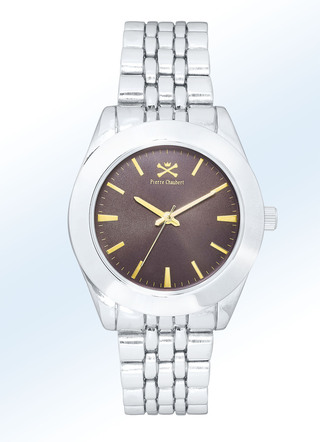 Schicke Quartz-Herrenuhr mit Metallgehäuse und Metallband