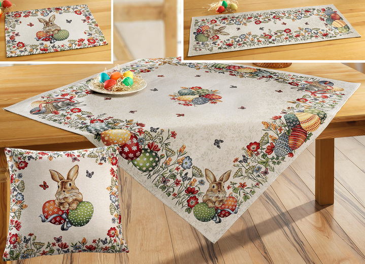 Tisch- & Fensterdekorationen - Frühlingshafte Tisch- und Raumdekoration, in Größe 100 (2 Platzsets, 33/ 45 cm) bis 404 (Kissenbezug, 45/ 45 cm), in Farbe BUNT