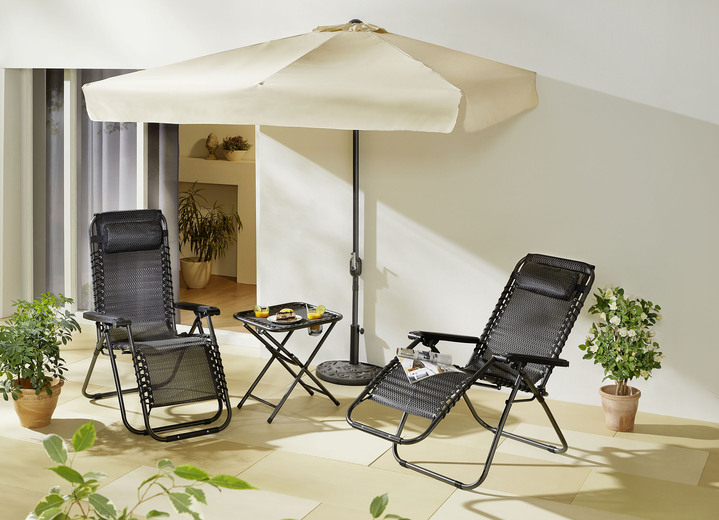 Gartenmöbel - Praktisches, 3-teiliges Relax-Set zum Super-Preis, in Farbe SCHWARZ-TAUPE Ansicht 1