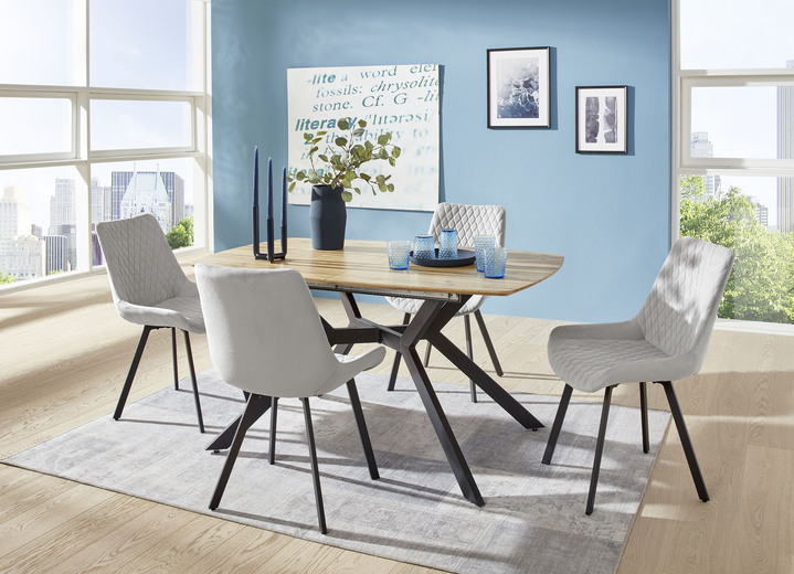 Essgruppen - Designer Essgruppe, 5-teilig, in Farbe EICHE-GRAU Ansicht 1