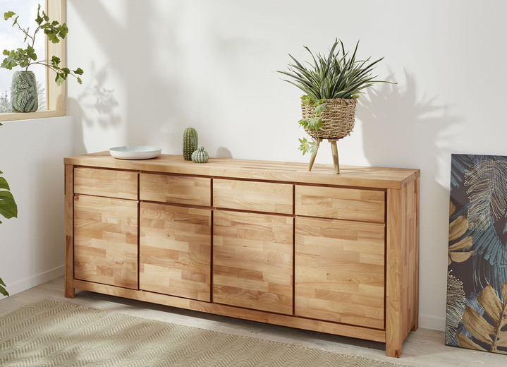 Sideboards & Kommoden - Möbelprogramm mit Massivholzfronten und Softclose, in Farbe KERNBUCHE, in Ausführung Regal klein Ansicht 1