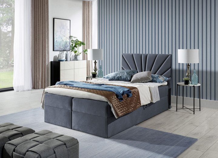 Betten - Boxspringbett mit abnehmbaren Topper, in Farbe ANTHRAZIT Ansicht 1