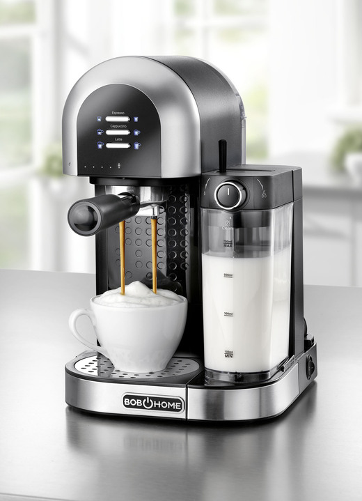 Kaffee-Vollautomaten & Espressomaschinen - Bob Home Latessa Espressomaschine, in Farbe SCHWARZ-SILBER