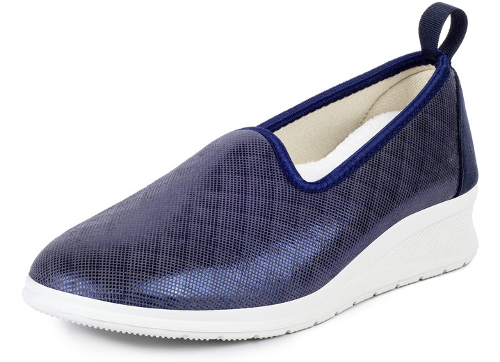 - Aerosoft Flex Slipper mit Keilabsatz von Jürgen Hirsch, in Größe 036 bis 042, in Farbe BLAU Ansicht 1