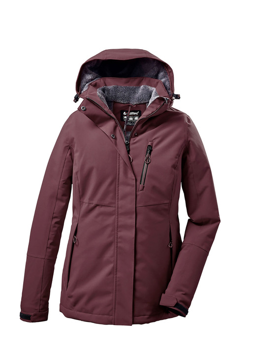 Aktiv- und Sportmode - Modische Damen-Funktionsjacke mit hohen Tragekomfort, in Größe 036 bis 054, in Farbe WEINROT Ansicht 1