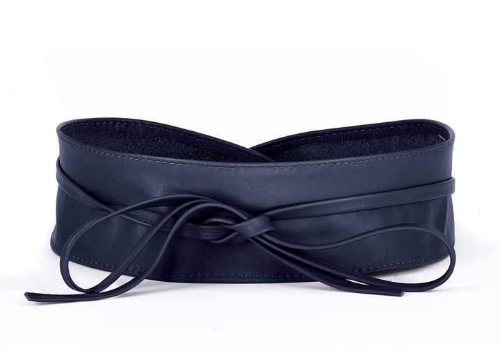 Sonstiges - Modischer Leder-Bindegürtel, 8 cm breit , in Farbe DUNKELBLAU Ansicht 1