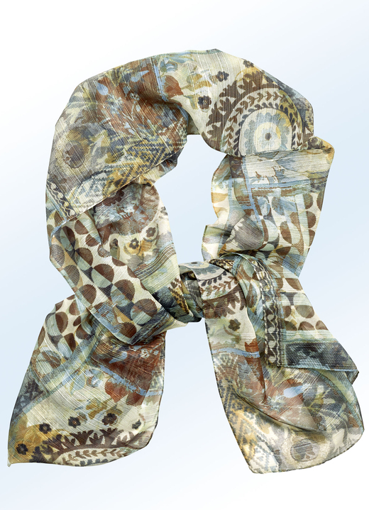 Tücher & Schals - Schal mit Fantasiedessin, in Farbe NATURWEISS-BUNT Ansicht 1