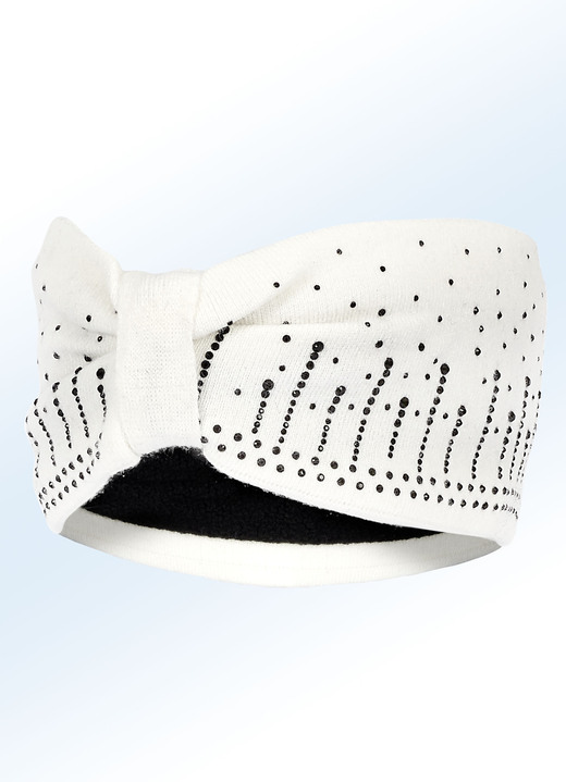 Mützen & Hüte - Elegantes Stirnband mit Glitzer-Applikation, in Farbe NATURWEISS Ansicht 1