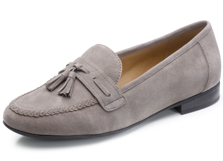 Slipper & Schnürschuhe - Caprice Slipper  mit Lederspange, in Größe 036 bis 042, in Farbe TAUPE Ansicht 1