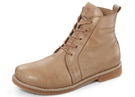 Schnür-Stiefeletten aus weichem Nappaleder