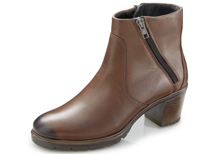 Komfortschuhe - Toosoft Stiefelette aus teilweise schattiertem Rind-Nappaleder, in Größe 037 bis 042, in Farbe BRAUN Ansicht 1