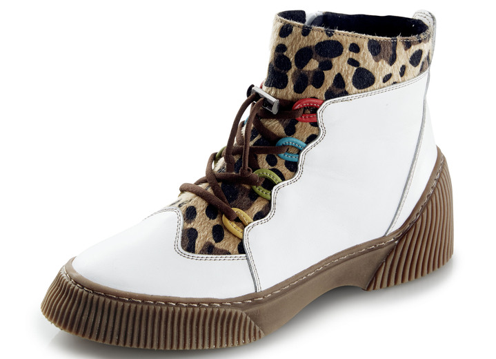 - Interessante Stiefelette in 2 Farben mit herausnehmbarem Fußbett, Weite G, in Größe 036 bis 042, in Farbe WEISS Ansicht 1