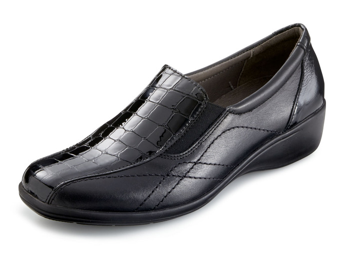 Komfortschuhe - ELENA EDEN, komfortable Damen-Slipper, mit herausnehmbarem Fußbett, in Größe 036 bis 042, in Farbe SCHWARZ Ansicht 1