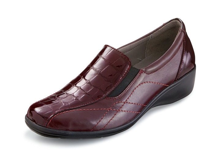 Komfortschuhe - ELENA EDEN, komfortable Damen-Slipper, mit herausnehmbarem Fußbett, in Größe 036 bis 042, in Farbe BORDEAUX Ansicht 1