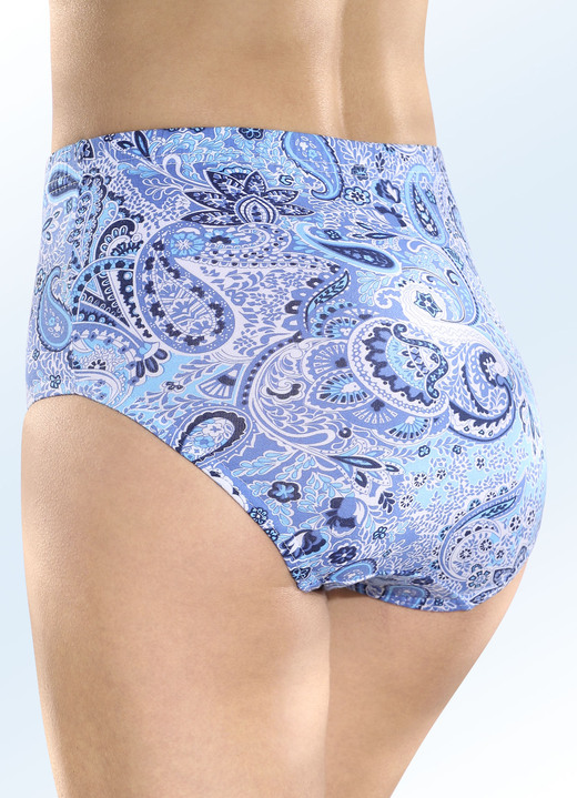 Slips - Fünferpack Slips mit Paisley-Druck, in Größe 038 bis 056, in Farbe WEISS-BLAU Ansicht 1