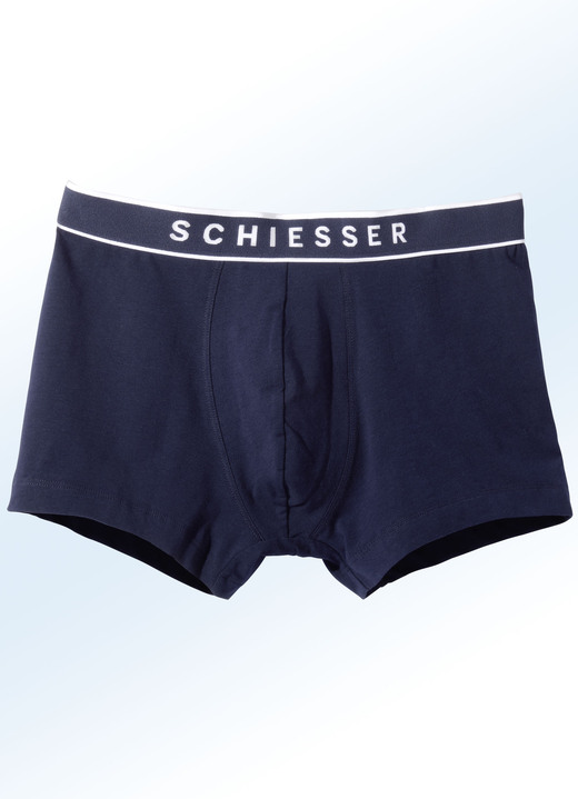 Unterwäsche - Schiesser Dreierpack Pants mit Elastikbund, in Größe 004 bis 010, in Farbe 3X MARINE Ansicht 1