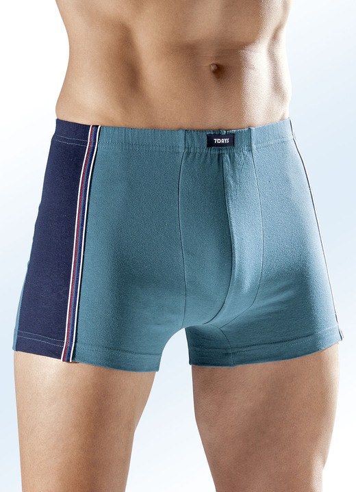 Unterwäsche - Sechserpack Pants mit Dehnbund, in Größe 3XL bis XXL, in Farbe 1X PETROL, 1X GRAU MELIERT, 1X BORDEAUX, 3X MARINE Ansicht 1