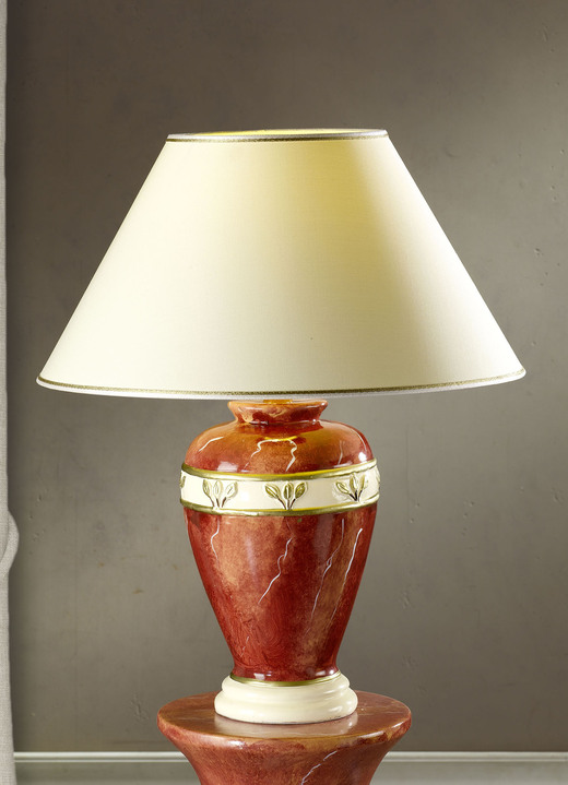 Lampen & Leuchten - Leuchten aus hochwertiger Keramik, in Farbe BORDEAUX-GOLD, in Ausführung Hockerleuchte