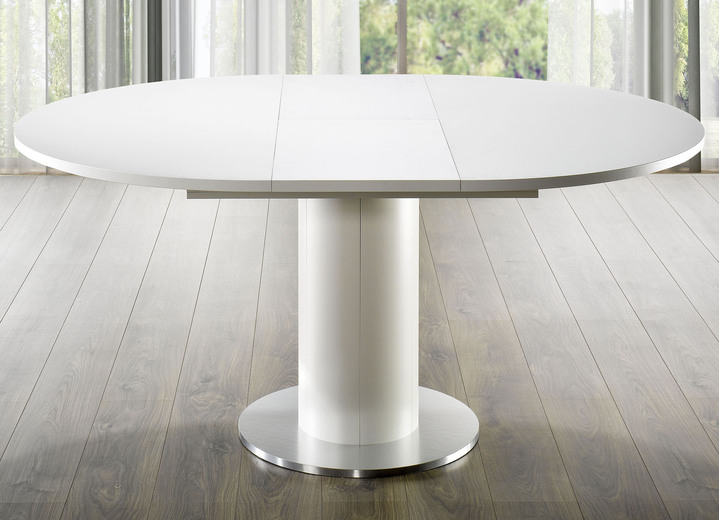 Tische - Außergewöhnlicher Tisch mit Auszug, in Farbe WEISS-WEISS, in Ausführung Tisch mit Auszug Ansicht 1