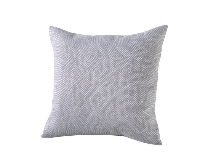 Kissenbezüge - Hochwertige, jacquard-gewebte Kissenbezüge, in Größe 105 (Kissenbezug, 40x40 cm) bis 110 (Kissenbezug, 50x50 cm), in Farbe SILBER, in Ausführung Raute groß Ansicht 1